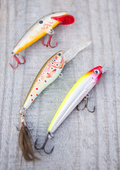 Fly fishing equipment on bench