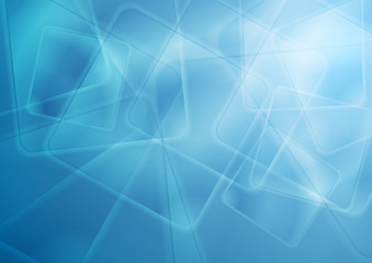 Abstract bright blue glossy squares tech background
