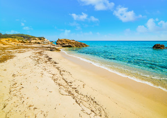 White sand in Santa Giusta shore