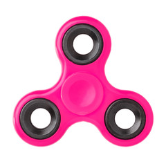 Pink spinner isolated on white background
