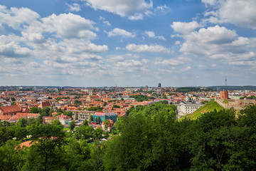 Fototapeta na wymiar Panoramic view of Vilnius on a summer sunny day