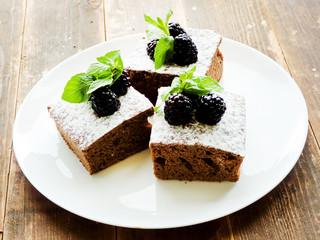 Brownie with berries