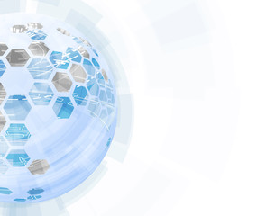 Abstract science vector background with hexagons.