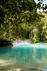 Naklejka premium Kuang Si waterfall Luang Prabang