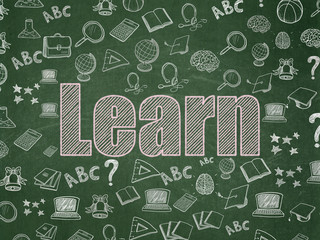 Learning concept: Learn on School board background