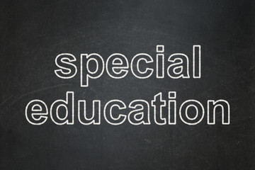 Learning concept: Special Education on chalkboard background