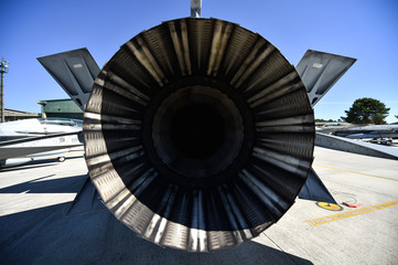 Fighter aircraft on the runway