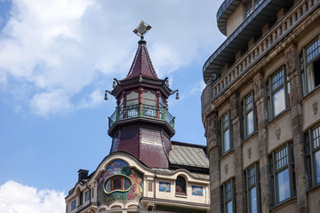 Fototapeta premium antique building view of Market Place Leipzig, Germany