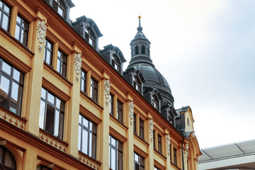 Obraz premium antique building view of Market Place Leipzig, Germany