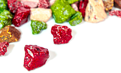 The stone shaped Sugar coated chocolate candy