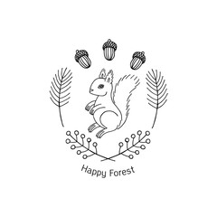 Forest  squirre vector illustration.