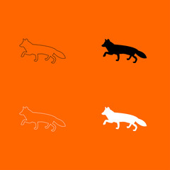 Fox of silhouettes icon .