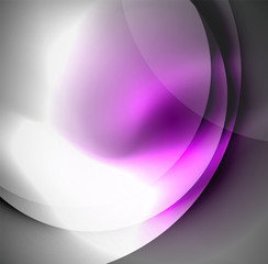 Digital illustration, glowing waves and circles