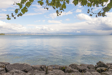 Leman lake in Geneva