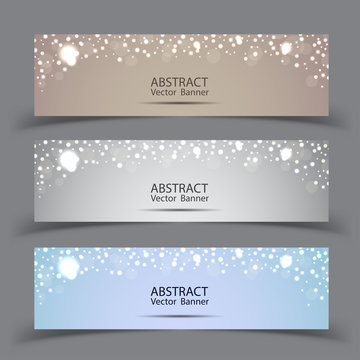 Banner colorful bokeh abstract background, For the festival. Illustrations Vector.