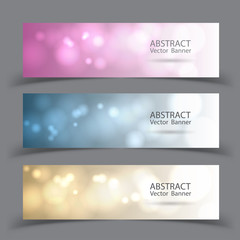 Banner colorful bokeh abstract background, For the festival. Illustrations Vector.