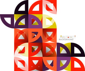 Cut paper circles, mosaic mix geometric pattern design