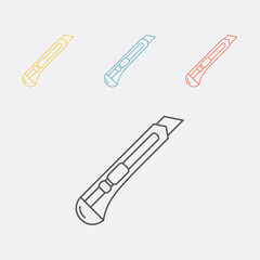 Stationery knife line icon