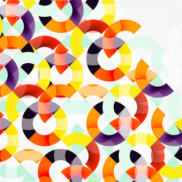 Colorful rings on grey background, modern geometric pattern design