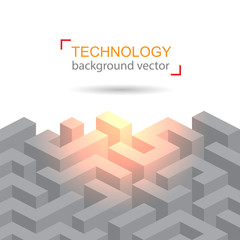 Maze background technology. Vector