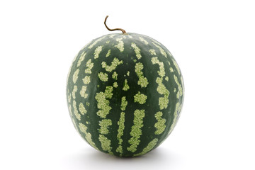 Ripe fresh watermelon isolated on white background