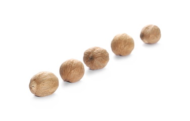 Nutmeg isolated on white background
