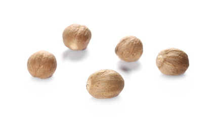 Nutmeg isolated on white background