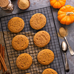 Fall snickerdoodle cookies with pumpkin