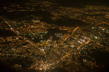 Aerial photo of Kuala Lumpur from a plane