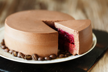 Chocolate brown cheesecake