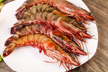 Raw big tiger prawn