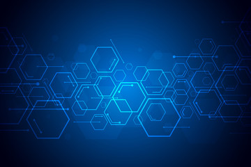 Abstract hexagon background , Technology polygonal concept