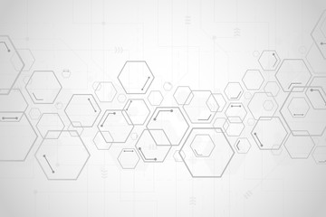 Abstract hexagon background , Technology polygonal concept