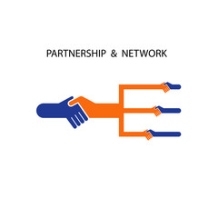 Handshake abstract sign vector design template. Business creative concept.vector illustration