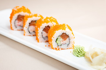 Flying fish roe maki