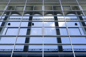 Office Building glass windows and Sunlight photo