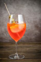 Glass of Aperol Spritz cocktail