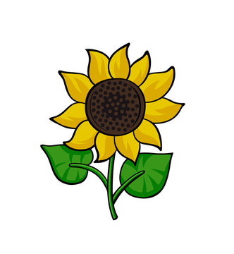 Pop art style sunflower sticker
