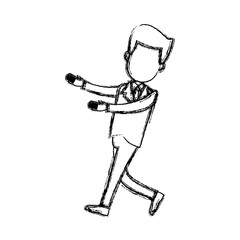 businessman character standing suit clothes