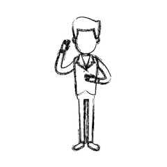 businessman character standing suit clothes