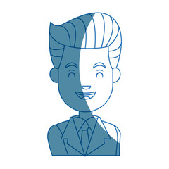 businessman character face male smile with close eyes