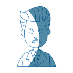 businessman character face male angry