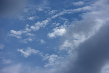 Naklejka na ściany i meble 青空と雲「空想・雲のモンスターたち（出現しはじめたドラゴンたちのイメージなど）」果敢、立ち向かう、迎える、突き進むなどのイメージ