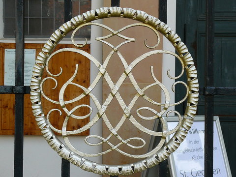 "Bach-Siegel" an der St. Georgenkirche in Eisenach - Deutschland