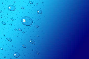 Refreshing Blue Water Drops template design background