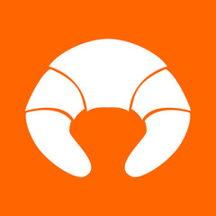 Croissant white icon .