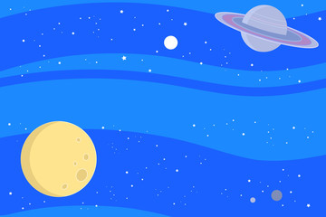 Space with planets vector background