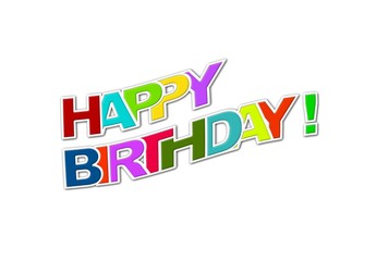 Happy Birthday wave, white