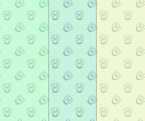 Dog seamless pattern background. Stylish decorative set. All images are isolated on separate layers.