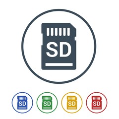 SD memory card Icon Isolated on White Background.vector illustration icon